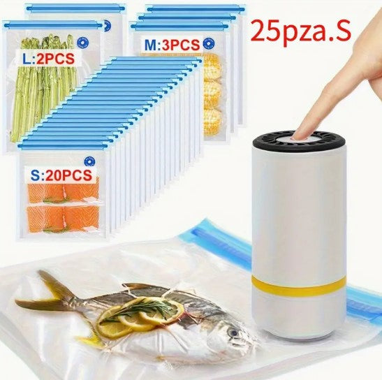 📦 Sellador al Vacío Portátil Premium, ¡Conserva tus alimentos frescos hasta 5 veces más!